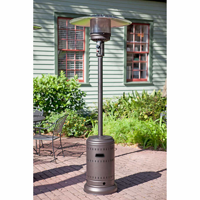 Fire Sense 46,000 BTU Gray Commercial Patio Heater - Same Day Ship