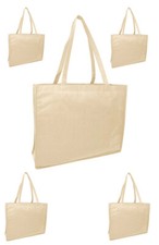 5 Jumbo Size Grocery Tote Shopping Bag Beige Reusable Eco Friendly Large Bags XL