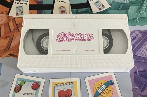 Party Mania 1993 Interactive VCR Board Game Parker Brothers Works Missing 1 Card - Picture 4 of 8