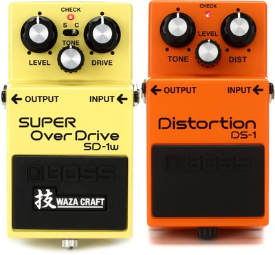 Boss SD-1W Waza Craft Super Overdrive Pedal + Boss DS-1 Value Bundle