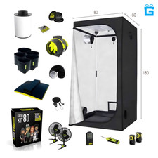 Growbox Komplettset 80x80x180cm | LED mit 150...