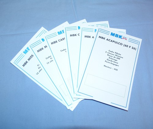 Lot De 4 étiquettes Prix Vélo MBK – Vintage, Années Francs – Collection