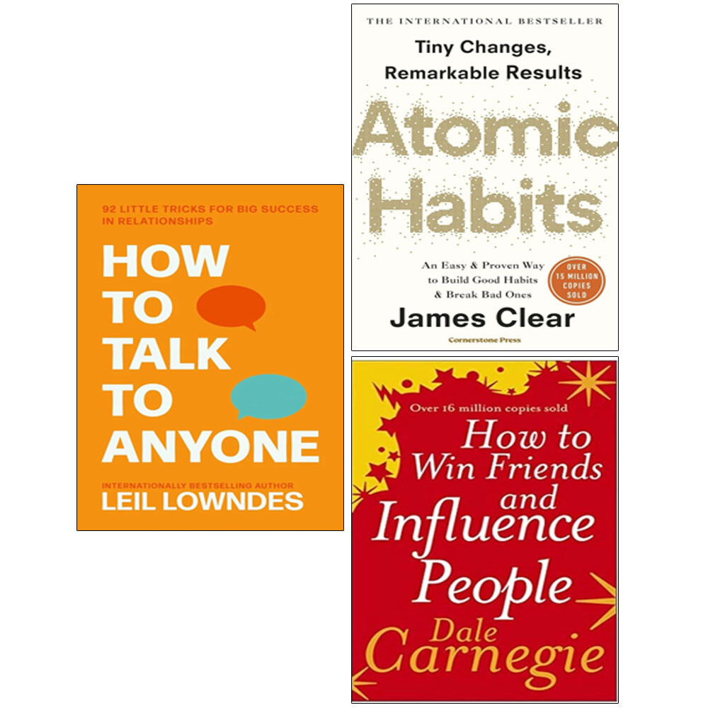 How to Win Friends Influence, Atomic Habits,How to Talk to Anyone 3 Books Set