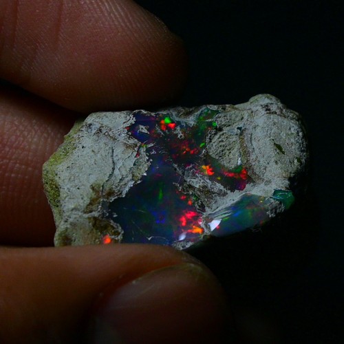 Black Opal Rough 15.10 Carats, Smoked Ethiopian Welo Opal Rough, Fire Opal Raw - Picture 5 of 5