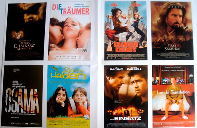 E72-3  8x Cinema Filmkarten TEXAS CHAINSAW MASSACRE / LAST SAMURAI / LOST IN
