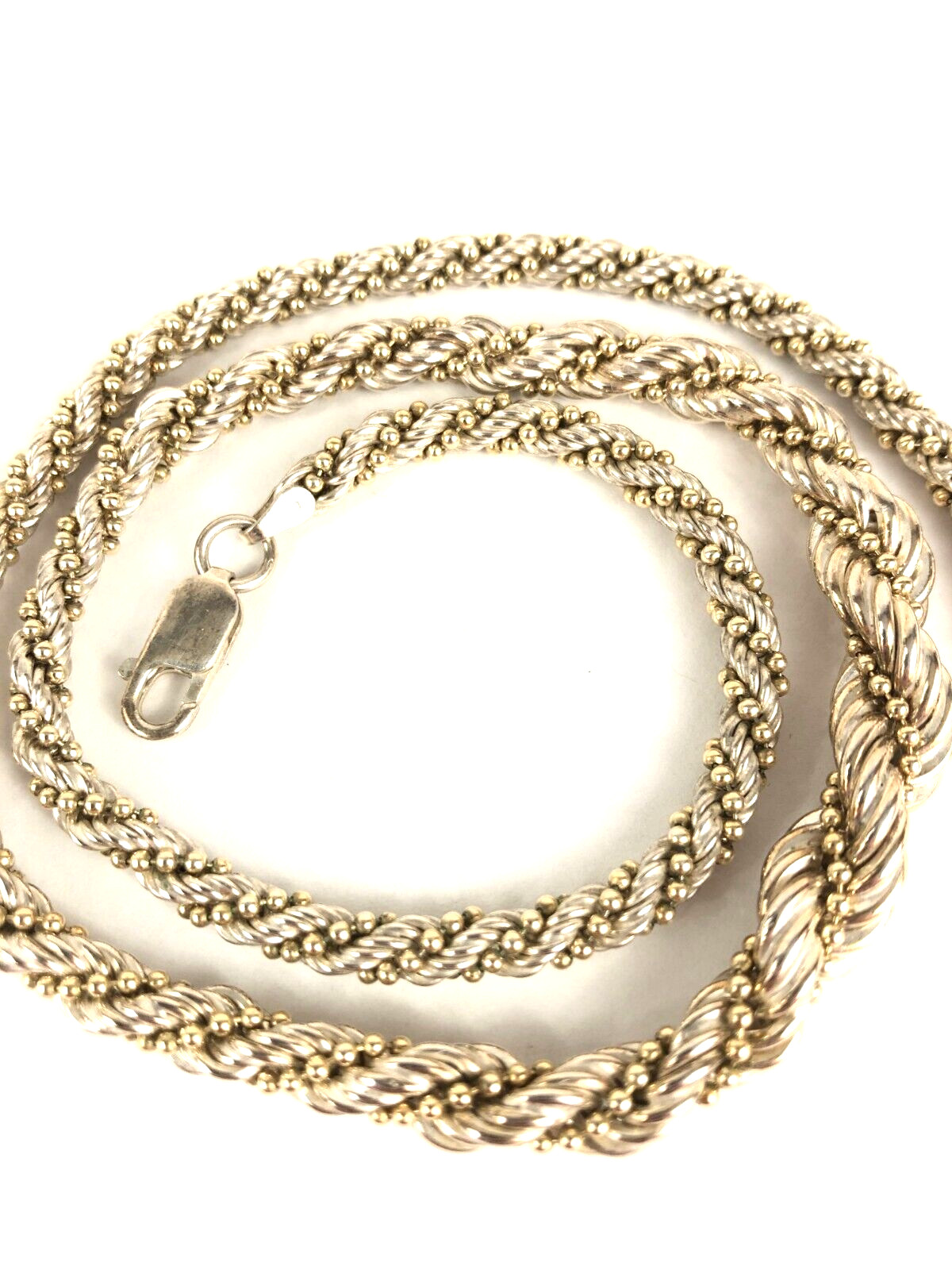 Solid Sterling Silver Twisted Rope Chain Necklace… - image 3