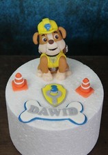 Figurina commestibile fatta a mano ispirata alle macerie PAW PATROL E CAKE TOPPER ETÀ NOME 