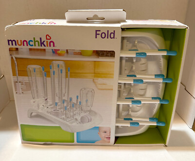Munchkin Fold Baby Bottle Countertop Drying Rack, Grey.