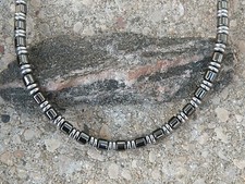 100 Magnetic Silver n Black Hematite Bracelet Anklet Necklace 1 Row