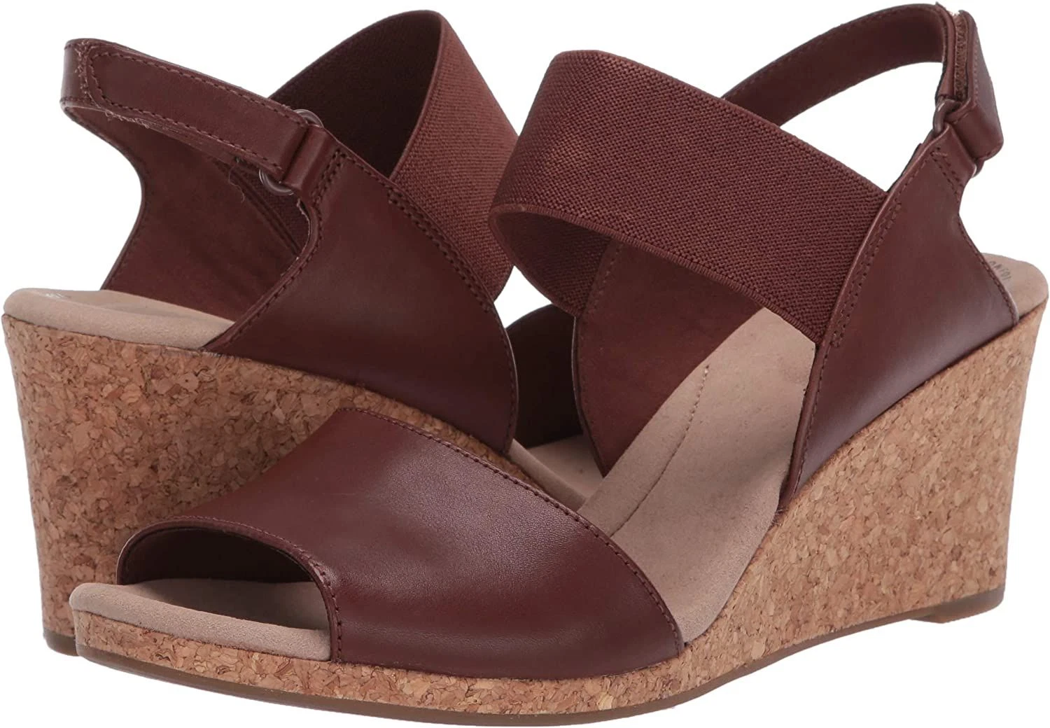Sandali Clarks Lafley Lily donna zeppa marrone chiaro pelle station wagon