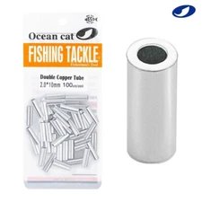 OCEAN CAT100-500 Pcs Single Aluminium Tube Barrel Crimp Fishing Split Ring Snap