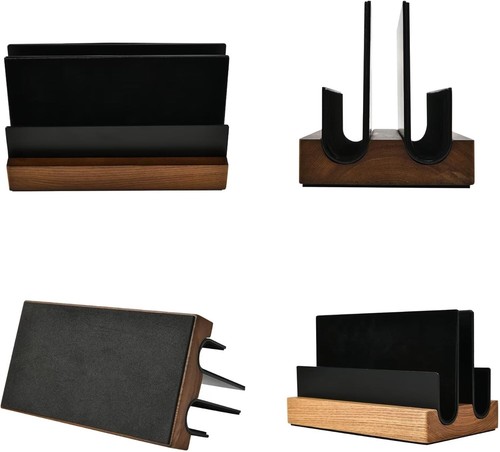 Portable Walnut Laptop Stand - Vertical Design for Optimal Display & Charging - Picture 10 of 10