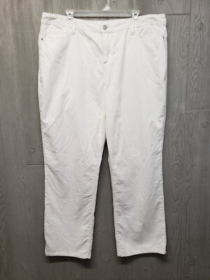 Bandolino Pants Womens 18 Mandie Corduroy Stretch Straight 40x30 White High Rise
