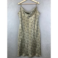 Women's Old Navy Collection Gold & Black Satin Dress Cowl Neck XL