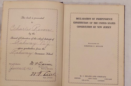 Declaration of Independence, Constitution of the United States & New Jersey 1925 - Picture 2 of 4