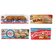 Breakfast Variety Pack: LD Oatmeal Pies, Honey Buns, Donut Sticks, Coffee Cakes