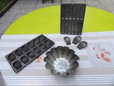 Moule à madeleines,biscuits,flan,fer blanc,cuisine d'antan,1930-50