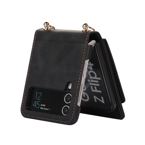 Funda de cuero con espejo abatible de rejilla de lujo para Samsung Galaxy Z Flip3 4 5 6 - Imagen 17 de 48