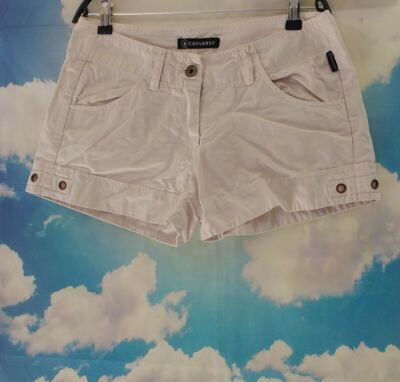 Converse kurze Shorts weiß 100% Baumwolle. UK Damen Gr. Medium W32 L11
