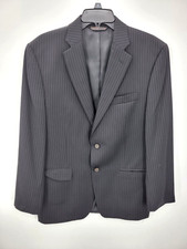 Lauren Ralph Lauren Jacket Mens 42 Black Pinstripe Wool Sport Coat Blazer