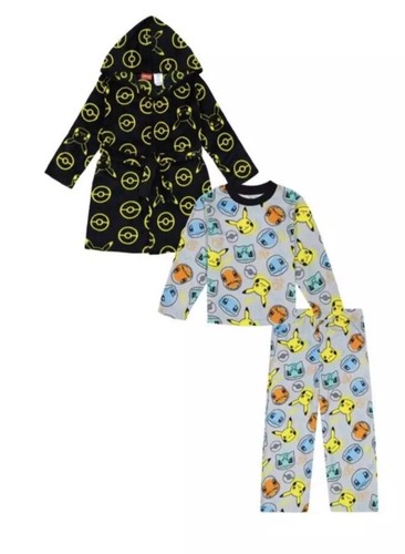Pokemon Boys 3-Piece Super Soft Hooded Robe & Pajama Set Size 6 NEW - Picture 12 of 15