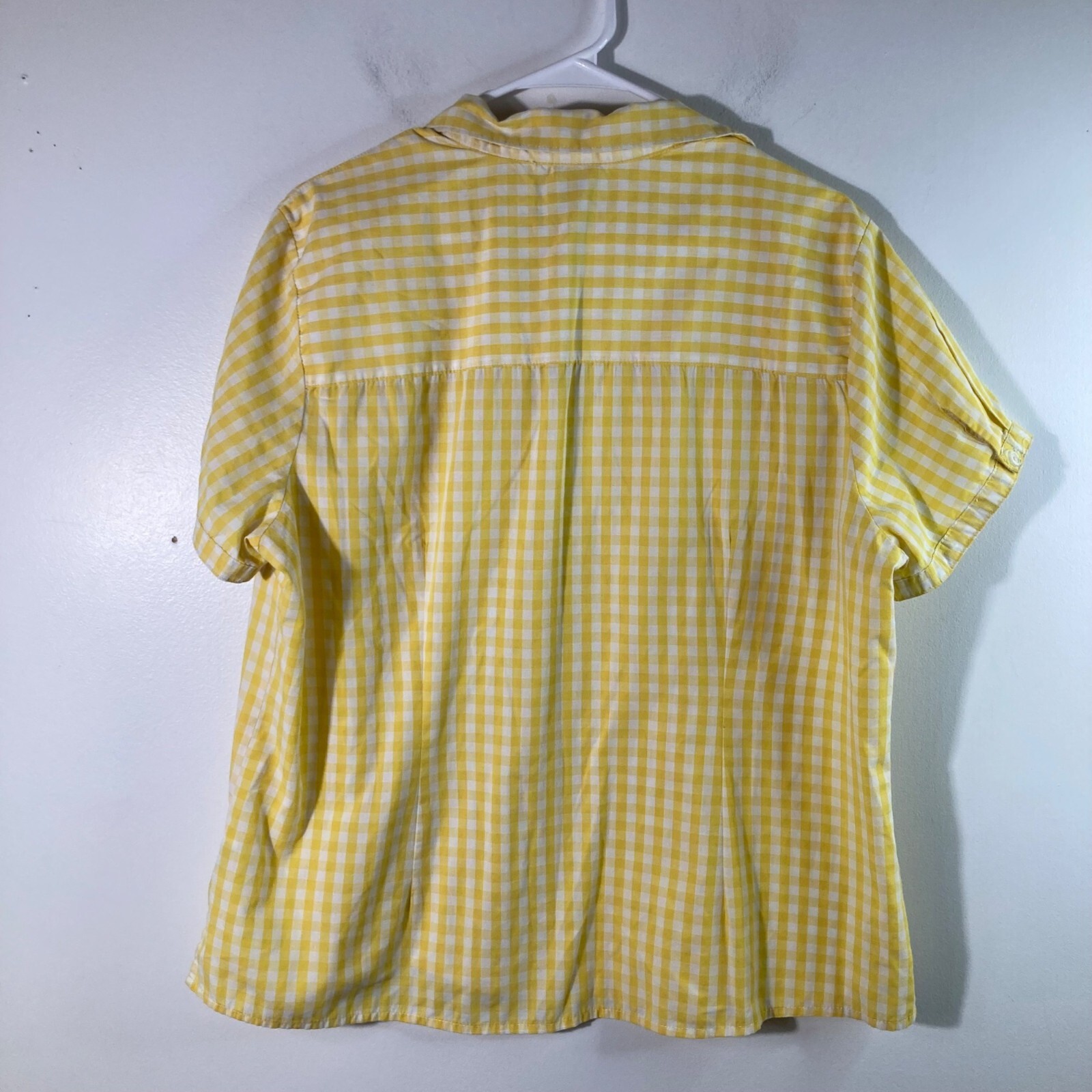 Womens Basic Editions V Neck Gingham Button Shirt… - image 2