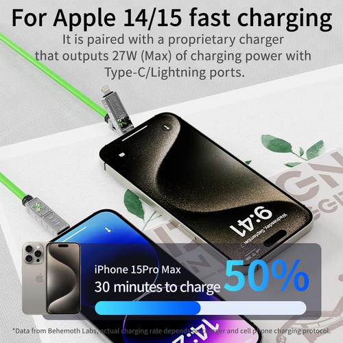 1.5m Schnell Ladekabel 4 in 1 240W für iPhone Samsung Handy USB Typ C Datenkabel - 第 10/13 張圖片