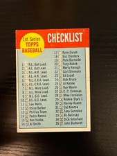 1963 TOPPS #79 CHECKLIST 1st SERIES Al Kaline Ed Lopat Harvey Kuenn Tommy aaron