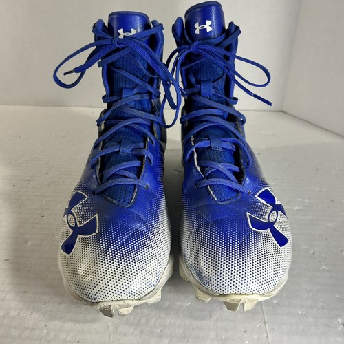 Under Armour Mens Highlight Football Cleats High Top Blue/White **READ** - Picture 2 of 15