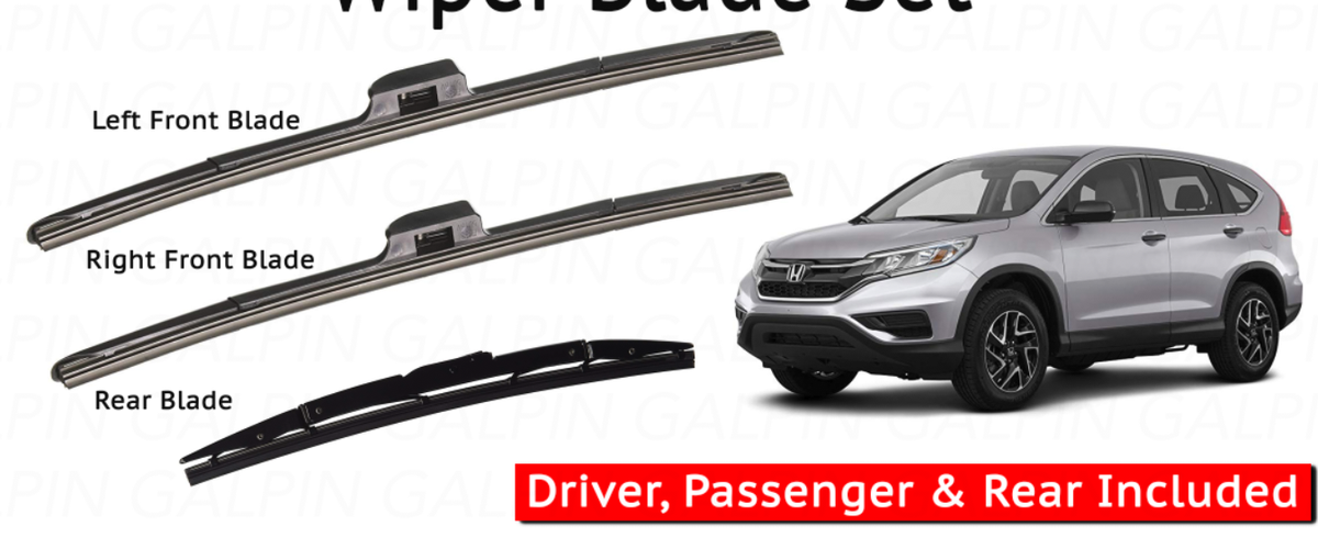 3 Wipers Replacement For 2012-2016 Honda CRV CR-V, Windshield Wiper Blades Original Equipment Replacement - 26"/16"/13" (Set Of 3) U/J HOOK In | Whizz Blades - Foto 5