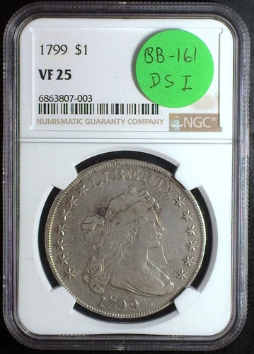 1799 BB-161 / B-11 NGC VF25 Bust Dollar - RARE Prime Die State I