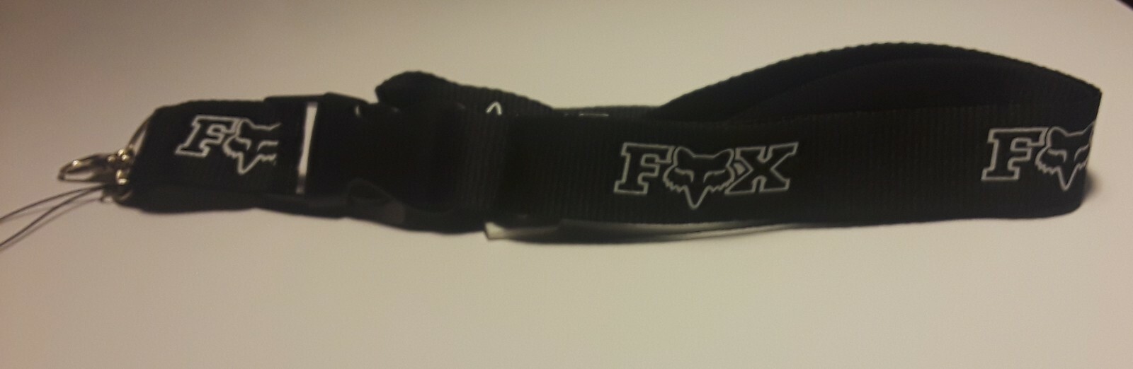 FOX RACING - LANYARD KEY CHAIN  (Black w White Print)  FREE SHIPPING U.S. Seller