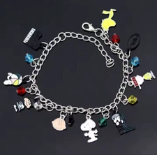 SNOOPY BRACELET-CHARLIE BROWN, WOODSTOCK MULTIPLE COMBINATION CHARM BRACELET