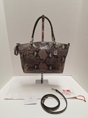 NWT Coach Madison Embossed Python Sm Kelsey Satchel 9H00098829 Leather Mint Cond