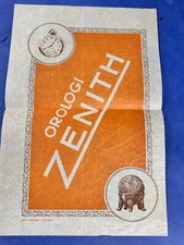 velina pubblicitaria ZENITH #4 OROLOGIO E SVEGLIA anni '30