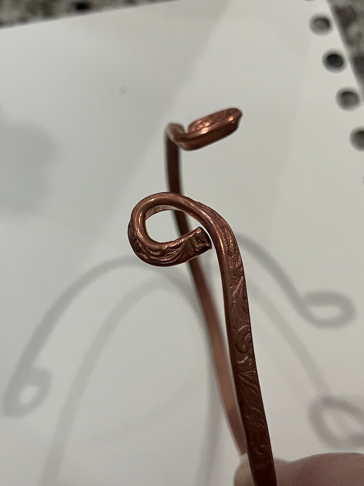 Solid Copper Bracelet With Curved Ends - image 4