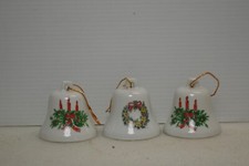 Christmas Ornaments Vintage 3 porcelain bell ...