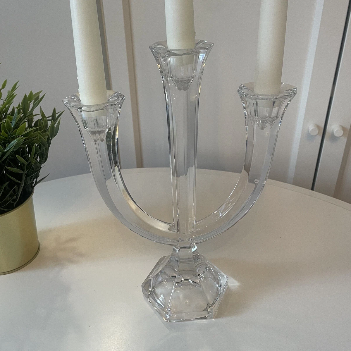 Candelabra glass candle sale holders