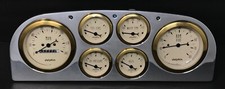 1936 Packard 6 Gauge Dash Panel Insert Mechanical Speedometer Gold 1936 Packard 6 Gauge Dash Panel Insert Mechanical Speedometer Gold