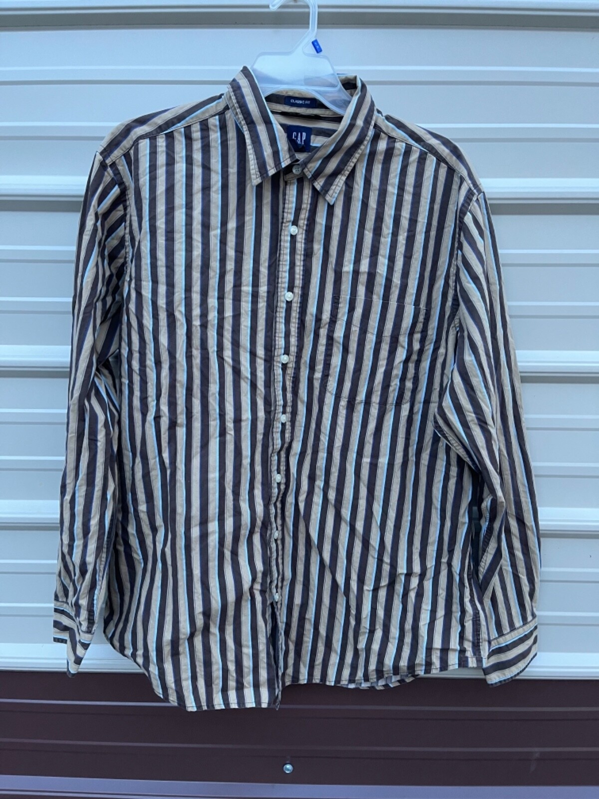 Gap Multicolor Long Sleeve Button Down Fitted Str… - image 1