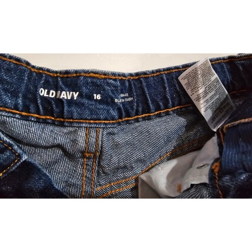Old Navy Girls blue denim patriotic American Flag USA cut-off jean shorts sZ 16 - Picture 6 of 8