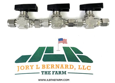 #ad #ad SSP FLOLOK 352 316 LOT OF 3 1 4quot;TUBE SST 2 WAY BALL VALVE 1500PSI NEW NOS $68.00