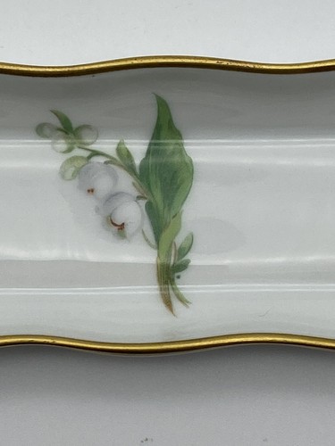LEC Limoges France Porcelain Lilies Of The Valley Vanity Table Hat Pin Dish Tray - Picture 5 of 6