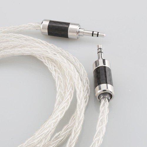 Cable auxiliar de audio HiFi de 3,5 mm a 3,5 mm de plata pura de gama alta de 8 núcleos - Imagen 7 de 10