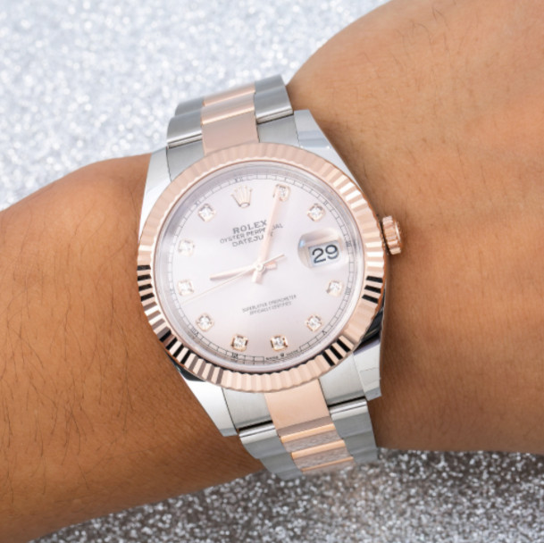 Rolex Datejust 41mm Sundust Diamond Dial Steel & Rose Oyster - 126331 image 6