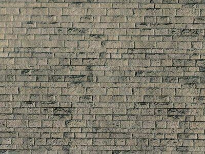 3x Natural Cut Stone Wall Cardboard - Vollmer 46049, OO/HO decor free post