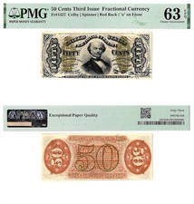 50 Cent Third Issue Fractional Currency Fr. 1327 PMG Choice UNC 63 EPQ