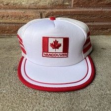 80s Vtg Vancouver Canada Trucker Hat White Mesh One Size Fits Most