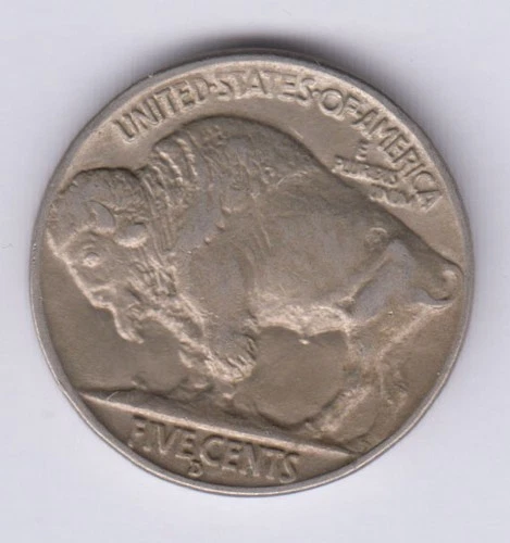 USA Buffalo Nickel 5 Cents 1938 D overstruck on S (T762)