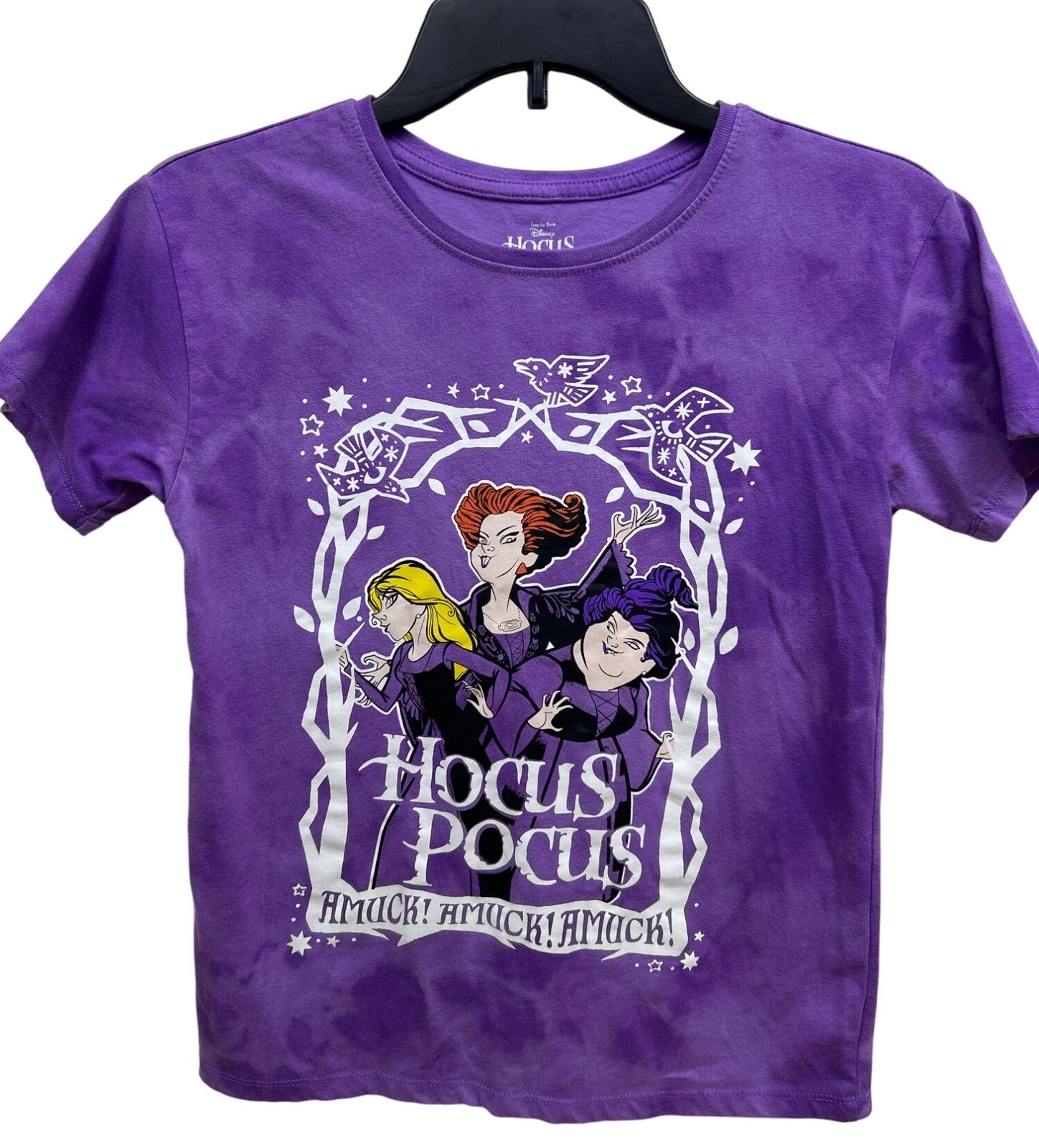 Disney Hocus Pocus Graphic T Shirt Halloween Girls Size L 10-12 Purple